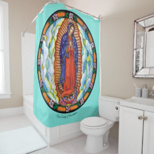 Große Dame aus Guadalupe, weißer Duschvorhang