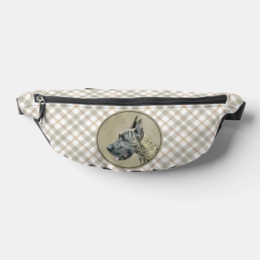 Große Dan-Malerei Brindle Original Hunde Kunst Bauchtasche (Ablage )
