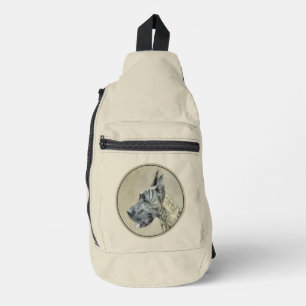 Große Dan-Malerei Brindle Original Hunde Kunst Crossbody Bag