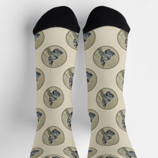 Große Dan-Malerei Brindle Original Hunde Kunst Socken (Oben)