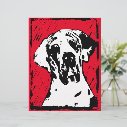 Große Dane-Ankündigung von Karten (Stehend Vorderseite)