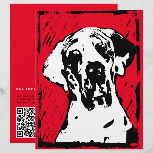 Große Dane-Ankündigung von Karten (Vorne/Hinten)