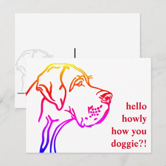 Große dane Botschaften Postkarte (Vorne/Hinten)