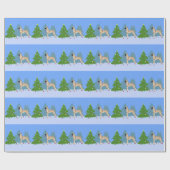 Große Däne, die einen Weihnachtsbaum im Wald dekor Geschenkpapier (Flach)