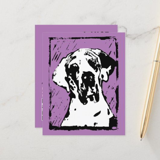 Große Dane, die Karten QR-Code ankündigen (Vorderseite/Rückseite Beispiel)