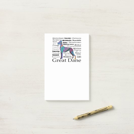 Große Dane-Eigenschaften nach dem IT-Test Post-it Klebezettel (Auf Schreibtisch)