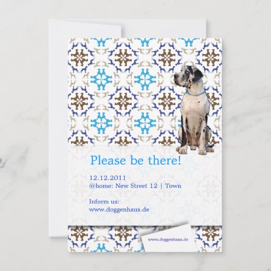 Große Dane-Einladung Einladung (Rückseite)