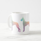 Große dane farbenfrohe geometrische Silhouette Kaffeetasse (Vorderseite Links)