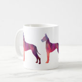 Große dane farbenfrohe geometrische Silhouette Kaffeetasse (Vorderseite Links)