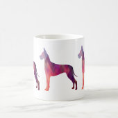 Große dane farbenfrohe geometrische Silhouette Kaffeetasse (Mittel)