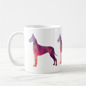 Große dane farbenfrohe geometrische Silhouette Kaffeetasse (Links)