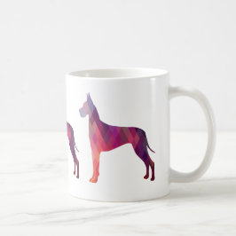 Große dane farbenfrohe geometrische Silhouette Kaffeetasse