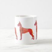 Große dane farbenfrohe geometrische Silhouette Kaffeetasse (Mittel)