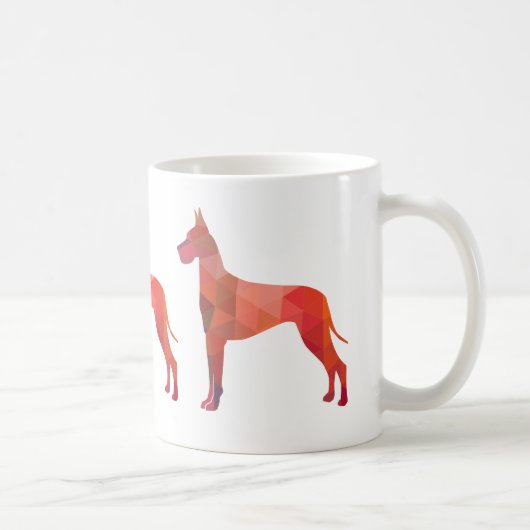 Große dane farbenfrohe geometrische Silhouette Kaffeetasse (Rechts)