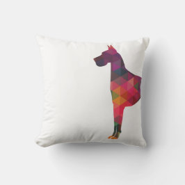 Große dane farbenfrohe geometrische Silhouette Kissen