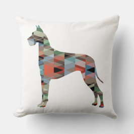 Große dane farbenfrohe geometrische Silhouette Kissen