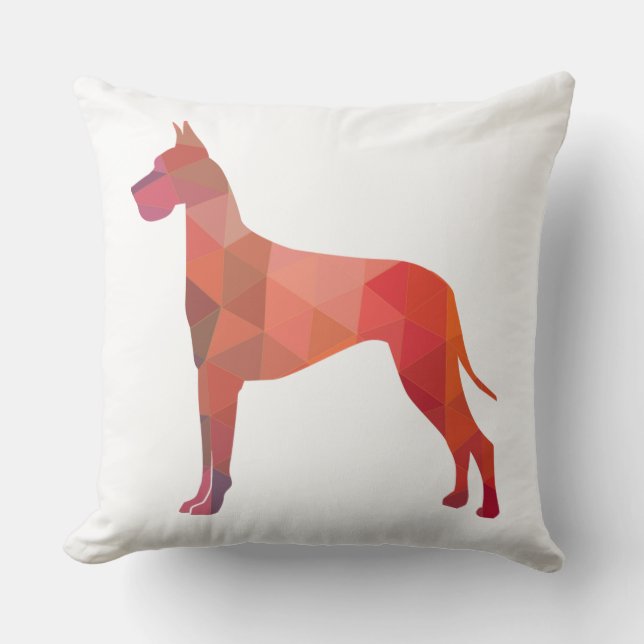 Große dane farbenfrohe geometrische Silhouette Kissen (Vorderseite)