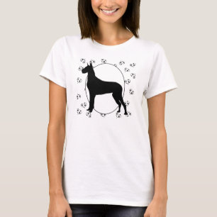 Große Dane-Herzen und -Pawprints T-Shirt