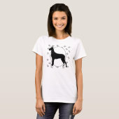 Große Dane-Herzen und -Pawprints T-Shirt (Vorne ganz)