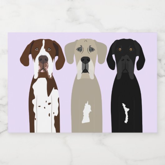 Große Dane Hunde Lebensmitteletikett (Einzelnes Label)