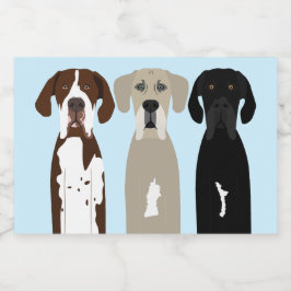 Große Dane Hunde Lebensmitteletikett