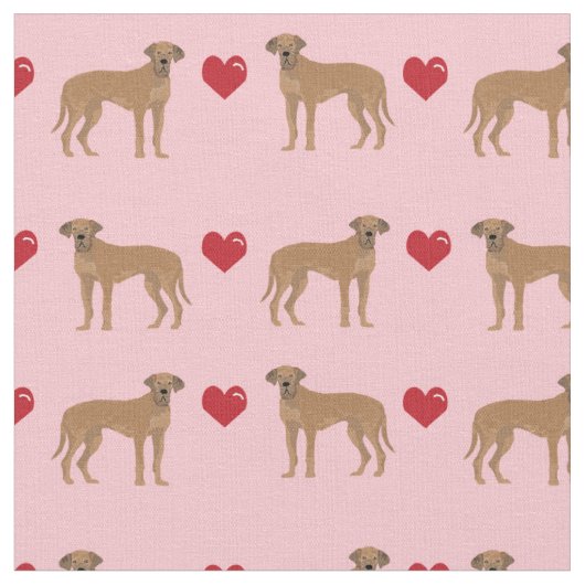 Große Däne Hunde Liebe Herzen Stoff (Nahaufnahme)