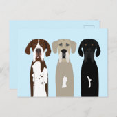Große Dane Hunde Postkarte (Vorne/Hinten)