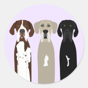 Große Dane Hunde Runder Aufkleber