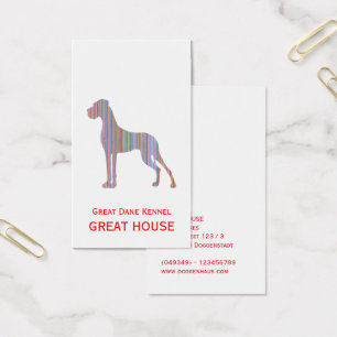 Große Dane Illustration Pastel Business Cards