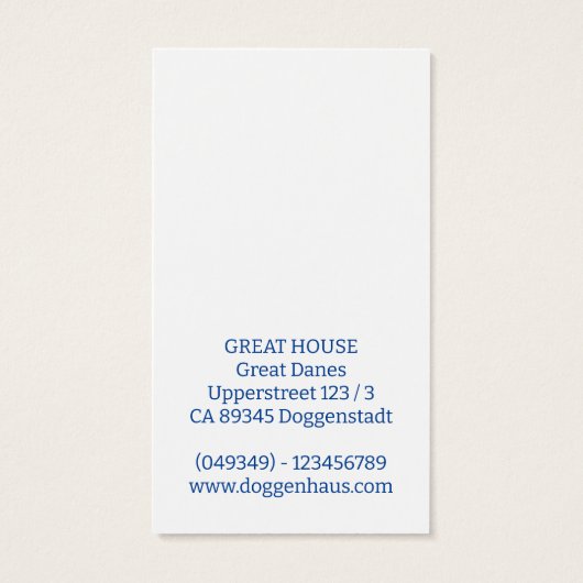 Große Dane Illustration Pastel Business Cards (Rückseite)