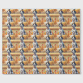 Große Däne im Herbst lässt Erntedank Kunst Geschenkpapier (Flach)