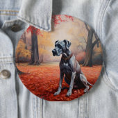 Große Däne im Herbstausfall Inspiriert Button (Beispiel)