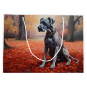 Große Däne im Herbstausfall Inspiriert Geschenktüte (Rückseite)