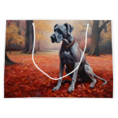 Große Däne im Herbstausfall Inspiriert Große Geschenktüte (Vorderseite)