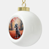 Große Däne im Herbstausfall Inspiriert Keramik Kugel-Ornament (Rechts)