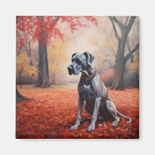 Große Däne im Herbstausfall Inspiriert Magnet