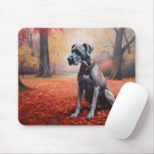 Große Däne im Herbstausfall Inspiriert Mousepad