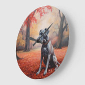 Große Däne im Herbstausfall Inspiriert Wanduhr (Winkel)
