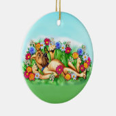 Große Dane Jagd Schmetterlinge Circle Ornament (Rechts)