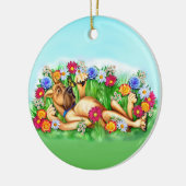 Große Dane Jagd Schmetterlinge Circle Ornament (Links)