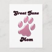 Große Dane-Mama Rosa Pawprint Postkarte (Vorderseite)