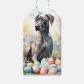 Große Däne mit Ostereiern Geschenkanhänger (Vorderseite)