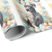 Große Däne mit Ostereiern Geschenkpapier (Rolleneckpunkt)