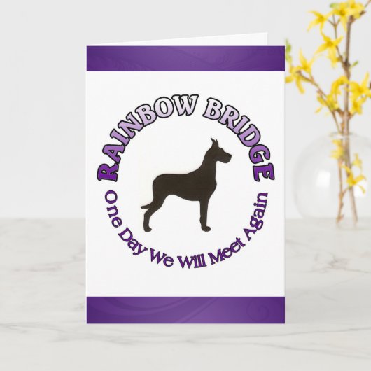 GROSSE DANE RAINBOW BRIDGE SYMPATHEKARTE KARTE (Gelbe Blume)