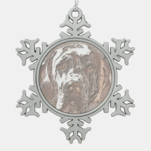 GROSSE DÄNE SCHNEEFLOCKEN Zinn-Ornament