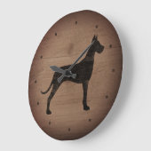 Große Dane-Silhouette Rustikaler Stil Wanduhr (Winkel)