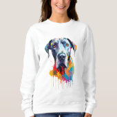 Große Dane Vibranful und farbenfroh Sweatshirt (Vorderseite)