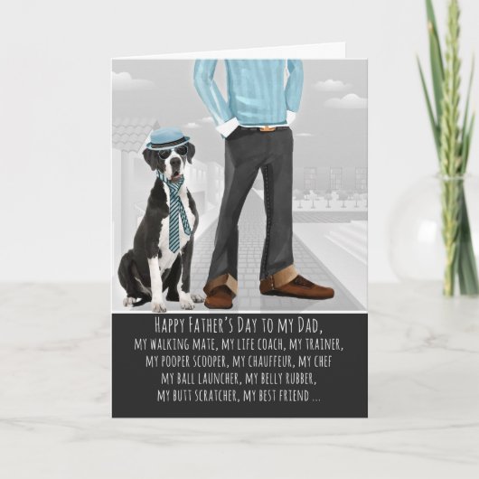 Große Däne vom Tag des Hundes Vatertag Karte (Vorderseite)