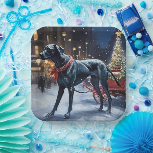 Große dane Weihnachtsfeiertage Pappteller (Party)