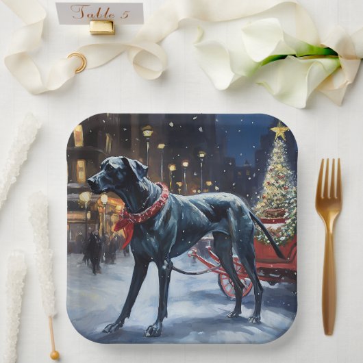 Große dane Weihnachtsfeiertage Pappteller (Hochzeit)